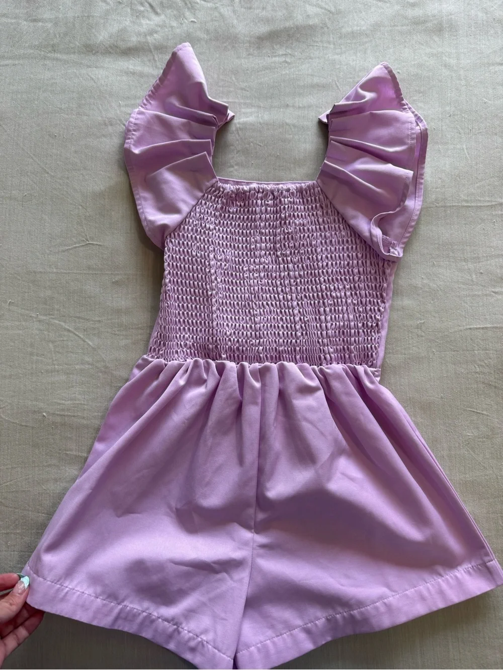 Habitual Girls Flutter Sleeve Romper lilac boutique